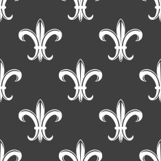 Seamless fleur-de-lis royal white pattern N4