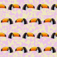 polygonal toucan abstract geometric seamless pattern background N2