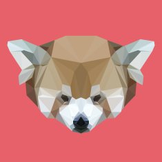 polygonal red panda background N2