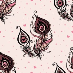 Beautiful peacock Feathers Seamless background N15