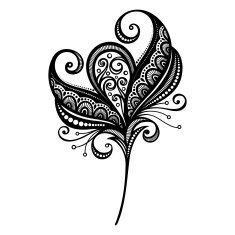 Beautiful Decorative Flower with Leaves (Vector) N33
