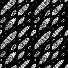 Vintage Feathers Seamless background N16
