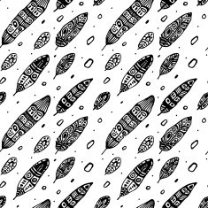 Vintage Feathers Seamless background N17