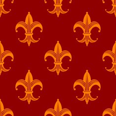 Seamless fleur de lys royal orange pattern