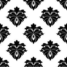 Black floral seamless pattern N3