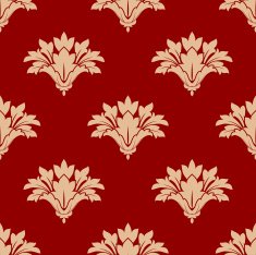 Red and beige floral seamless patern