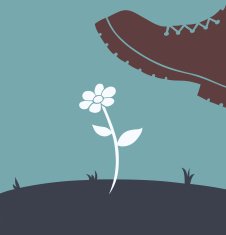 foot over flower