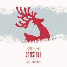 reindeer merry christmas snowy background N11