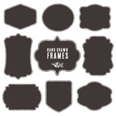 Set of vintage blank frames and labels
