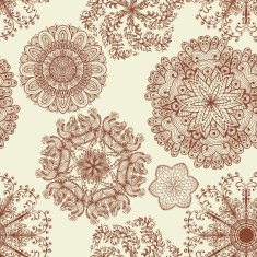 Seamless pattern with hand drawn flowers N6