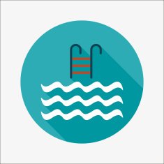 Pool flat icon with long shadow N13