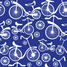 retro children's bicycle seamless pattern