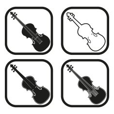 Violin icon - four variations
