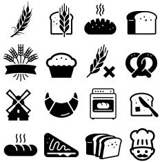 Breads And Grains Icons - Black Series N2