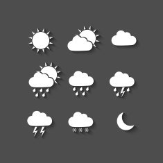 Long shadow style weather icons