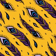 Vintage Feathers Seamless background N20