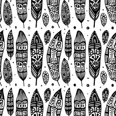 Vintage Feathers Seamless background N23