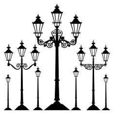 Vector retro street light