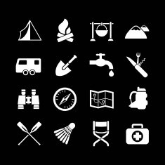 Set icons of camping