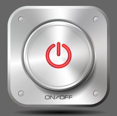 On-Off Metal Button (Red)