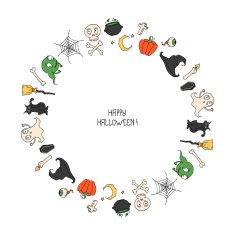Happy Halloween Trick or treat Vector illustration Background N2