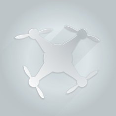 Flat silhouette vector icon for gray quadrocopter