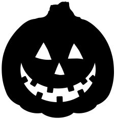 Cheerful Halloween Pumpkin Jack O' Lantern Vector Illustration Silhouette