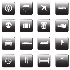 Glossy Travel Icons