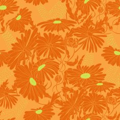 Floral seamless pattern in orange tones N2