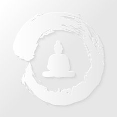 Zen circle and Buddha illustration