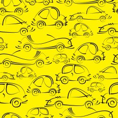 sketch cars seamless pattern