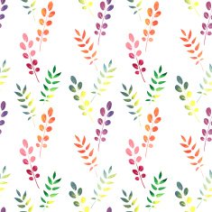 vector seamless watercolor pattern with leaves N2