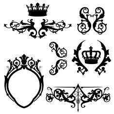 borders crowns floral flourishes
