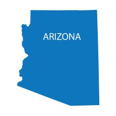 blue map of Arizona N2