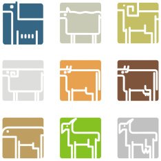 Square Animal Icons N2
