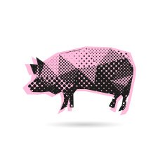 Pig abstract isolated on a white background vector illustration N2