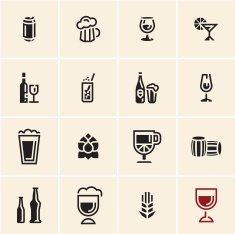 Drink beverage icons set