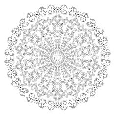Black and white round lace pattern N2