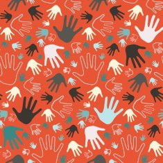 Palm Hand Seamless Vector Pattern N2