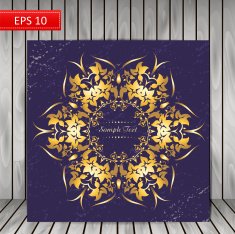 Ornamental round floral gold pattern