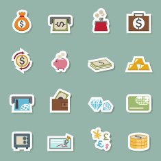 money bag color icons