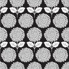 Black Chrysanthemum Flower Seamless Pattern N2