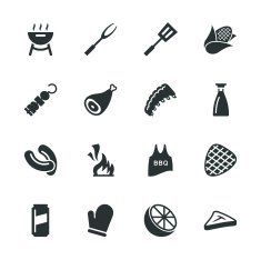 Barbecue Silhouette Icons