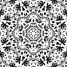 Seamless Outline Floral Pattern N33
