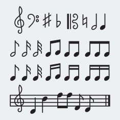 Vector musical notes set