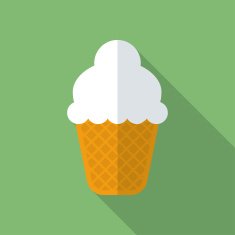 Ice cream icon Modern Flat style with a long shadow