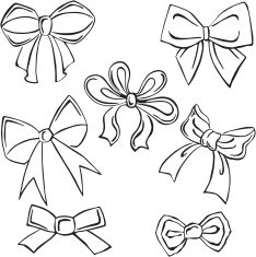 Vector silhouettes of various ribbons