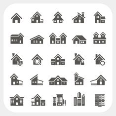 Houses icons set Real estate N2