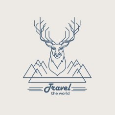 Wild animals Flat line illustration N4