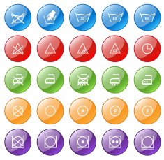 Laundry Buttons Icon Set